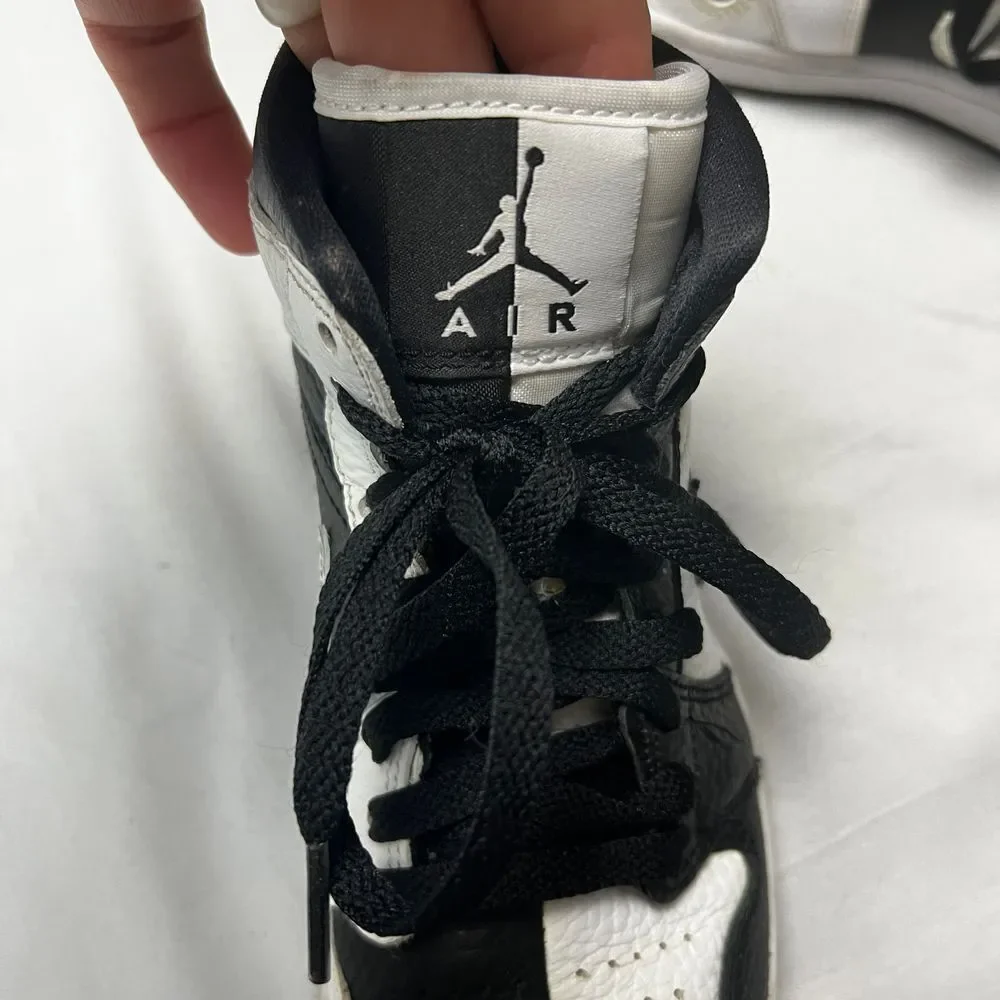 Nike Air Jordan 1 High Mid Homage Black White Split Basketball Shoes Youth Sz 5Y